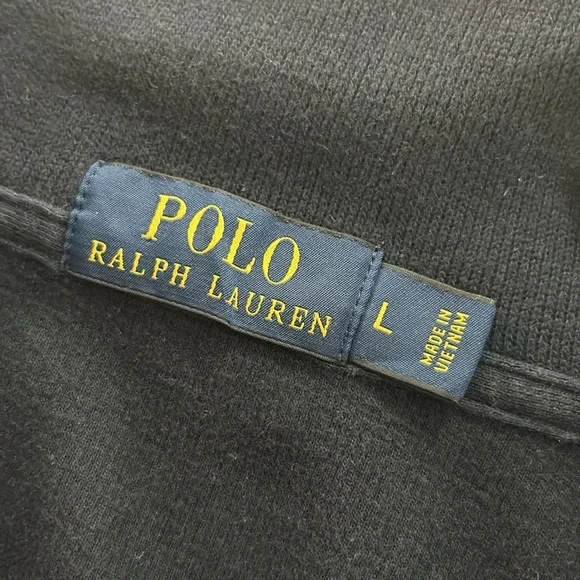 POLO RALPH LAUREN MENS NAVY QUARTER ZIP SIZE LARGE - Picture 9 of 9
